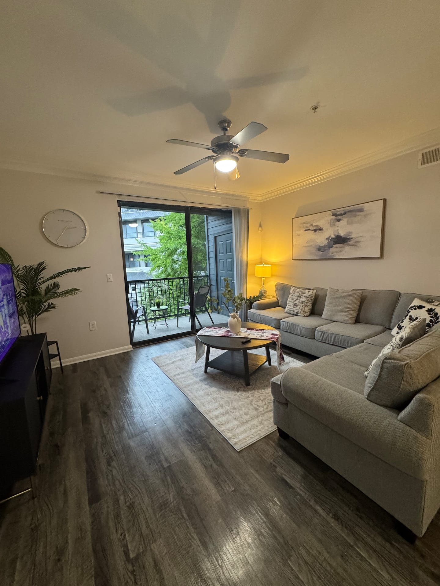 Living room of a three bedroom apartment