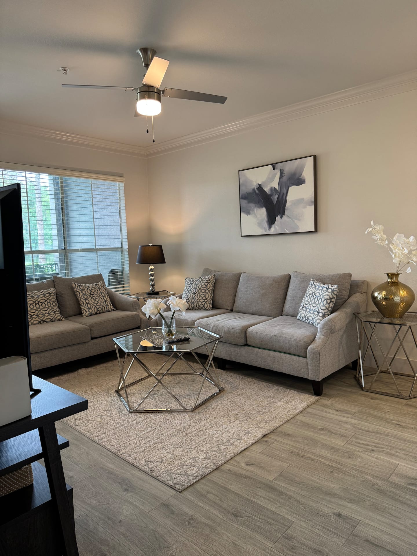 Living room of a two bedroom apartment